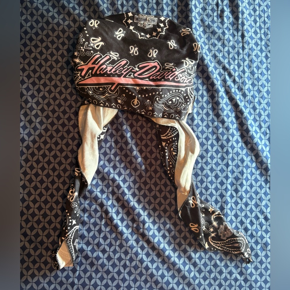 Harley-Davidson Black and White Paisley Headwrap